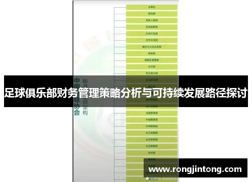 足球俱乐部财务管理策略分析与可持续发展路径探讨